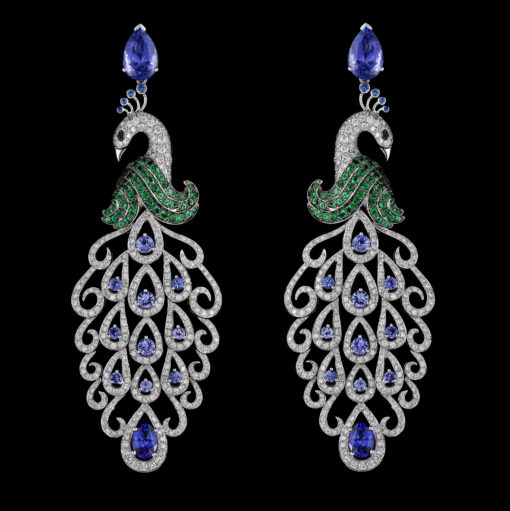Virtuti Peacock Earrings - High Jewellery